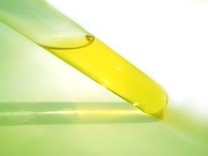 test tube with yellow liquid